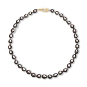 14K Yellow Gold 9-11mm 37 Piece Tahitian Pearl Strand