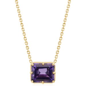 14K Yellow Gold 10x12 mm Octagon Amethyst Neckpiece