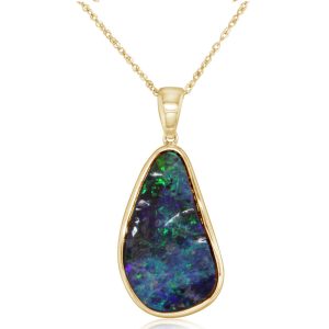 14K Yellow Gold Boulder Opal Medium Bail Pendant