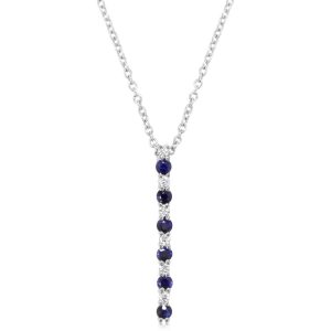 14K White Gold Sapphire/Diamond Pendant