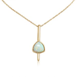 14K Yellow Gold Australian Opal Pendant