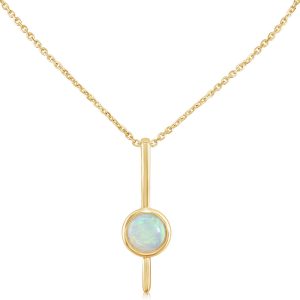 14K Yellow Gold Australian Opal Pendant