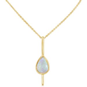 14K Yellow Gold Australian Opal Pendant