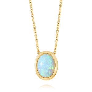 14K Yellow Gold Australian Opal Pendant