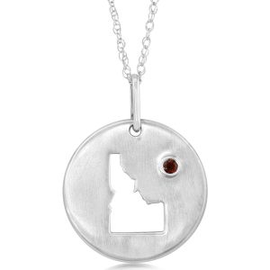 Sterling Silver Idaho Garnet Idaho Pendant (With Chain)