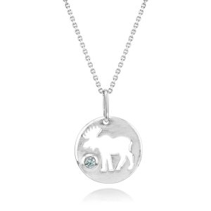 Sterling Silver Montana Sapphire Moose Pendant