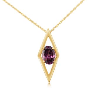 14K Rose Gold Rhodolite Garnet Pendant