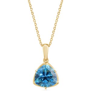 14K Yellow Gold 9mm Trillion Blue Topaz Pendant