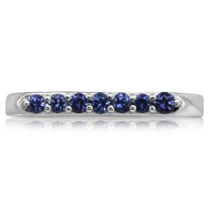 14K White Gold Yogo Sapphire Ring