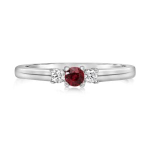 14K White Gold Ruby/Diamond Ring