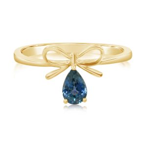 14K Yellow Gold Montana Sapphire Bow Ring
