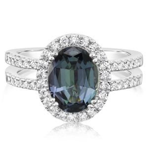 Platinum Peacock Tanzanite/Diamond Ring