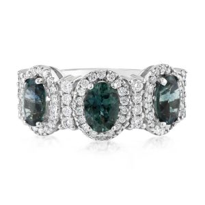 14K White Gold Montana Sapphire Ring