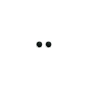 14K Gold 3mm Black CZ Stud Earring