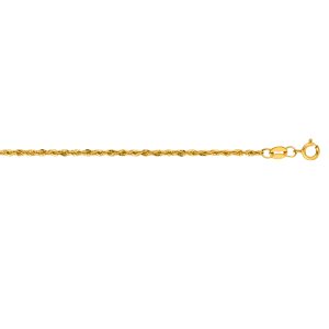 10K Gold 1.5mm Diamond Cut Lite Rope Chain