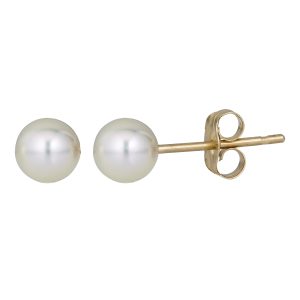14K Gold  7MM Pearl Stud Earring