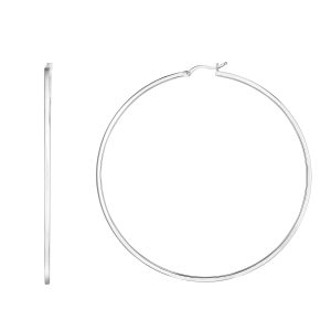 Silver 75mm Runway Hoop Earring