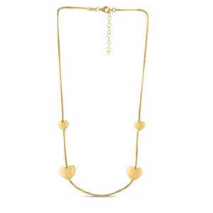 Silver Plated Hearts Station Chain