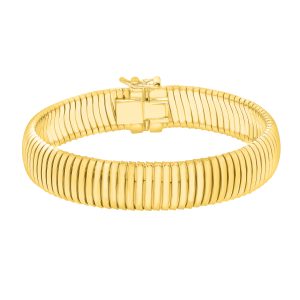 Gold Over Silver Tubogas 7" 12mm Bracelet