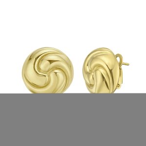 Gold Over Silver Puffed Swirl Knot Earrings
