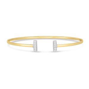 14K Diamond Tee Bar Bangle