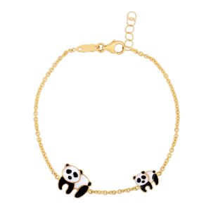 14K Gold Angel and Bead Bracelet