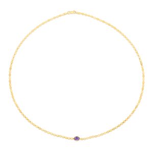 14K Amethyst Mirrored Chain Bracelet