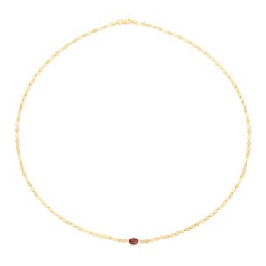 14K Garnet Mirrored Chain Bracelet