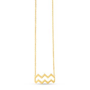 14K Gold Aquarius Necklace