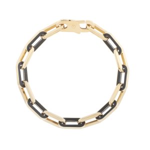 14K Onyx Paperclip Gem Link Bracelet