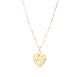 14K Cutout Heart Pendant