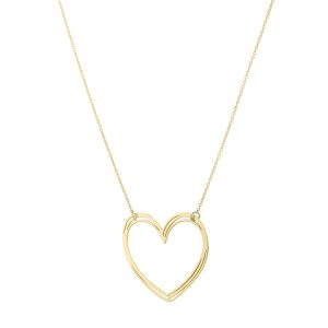 14K Large Open Heart Necklace