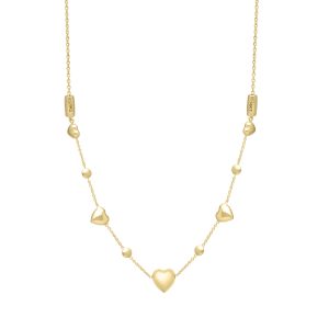 14K Adjustable Puff Heart Bead Bracelet/Anklet