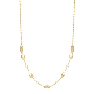 14K Adjustable Puff Pebble Necklace
