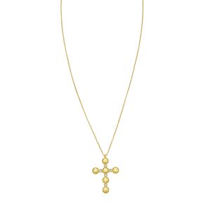 14K Diamond Cross Bauble Necklace