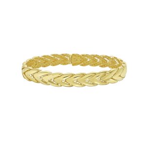14K Chevron Link Bangle