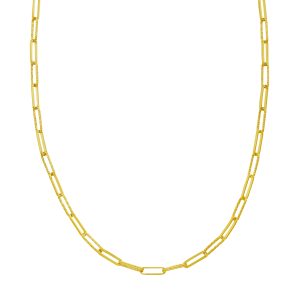 14K Mini Diamante Paperclip Chain