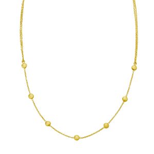 14K Adjustable Bead Link Necklace