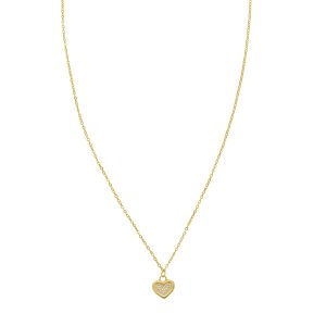 14K Petite Diamond Heart Necklace
