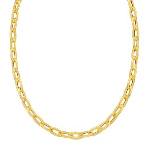 14K Long Mirror Rolo Link Chain