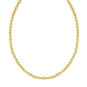 14K Charm Lock Rolo Chain