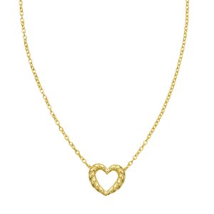 14K Braided Open Heart Necklace