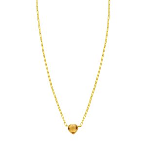 14K Citrine Heart Necklace
