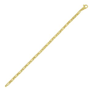 14K Gold Rectagular Railroad Link Bracelet