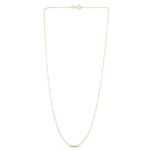 14K Gold 1.1mm Diamond Cut Cable Chain