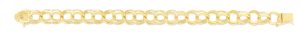 14K Gold 10mm Large Double Link Charm Bracelet