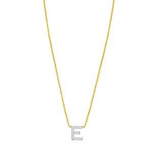 14K Mini Diamond E Initial