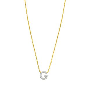 14K Mini Diamond G Initial