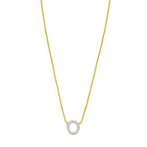 14K Mini Diamond O Initial