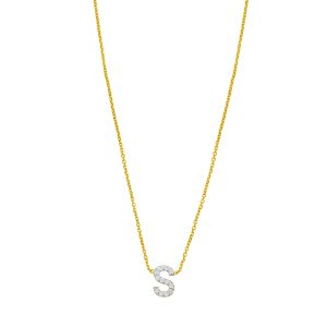 14K Mini Diamond S Initial